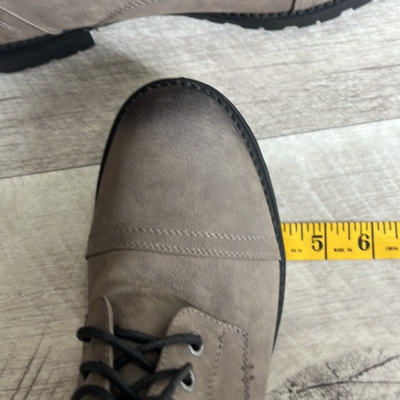 Lace Up Combat Boot with Zipper Grey/Olive green - Picture 6 of 8